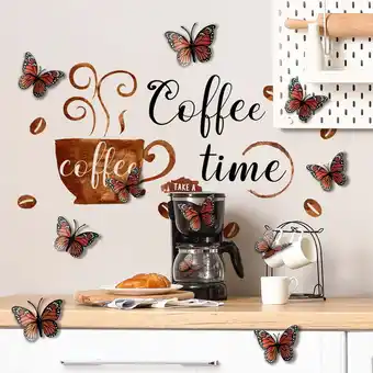 Walmart 12Pcs Butterfly Stickers Coffee Cup Wall Stickers Pantry Background Dcor Fangkenuo offer