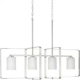 Walmart Progress Lighting - League - 4 Light Linear Chandelier In Modern Craftsman offer