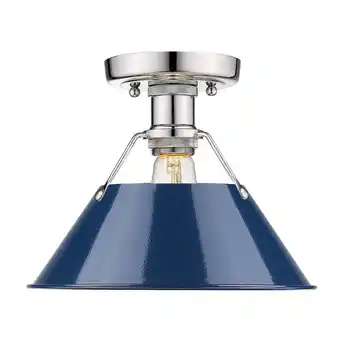 Walmart Orwell CH Flush Mount in Chrome with Navy Blue Shade offer