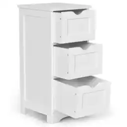 Walmart Gymax Bathroom Floor Cabinet Wooden Free Standing Storage Side Organizer W/3 Drawers offer