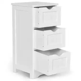 Walmart Gymax Bathroom Floor Cabinet Wooden Free Standing Storage Side Organizer W/3 Drawers offer