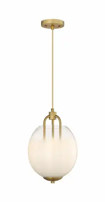 Walmart Innovations Lighting Fall Brook - 3 Light 10 Cord Hung Pendant Matte White and Clear/Brushed Brass offer