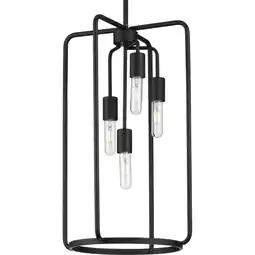 Walmart Bonn Collection Four-Light Matte Black Farmhouse Pendant Light offer