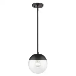 Walmart Dixon Small Pendant in Black with Clear Glass and Black Cap offer