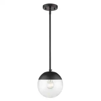 Walmart Dixon Small Pendant in Black with Clear Glass and Black Cap offer