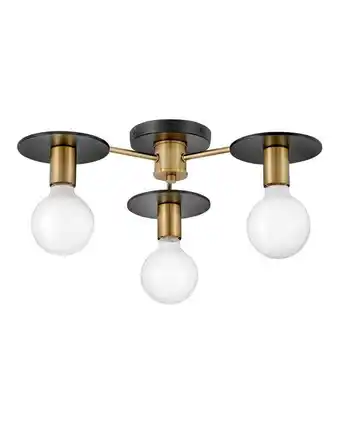 Walmart Lark 83203 Bobbie 3 Light 20 Wide Semi-Flush Globe Ceiling Fixture - Brass offer