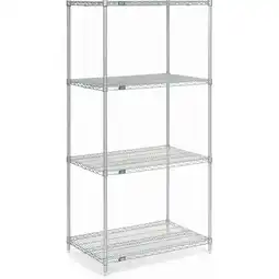 Walmart Nexel 24367SS Stainless Steel Wire Shelving, Gray - 36 x 24 x 74 in offer