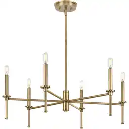 Walmart Elara Collection Six-Light New Traditional Vintage Brass Chandelier Light offer