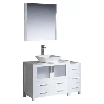 Walmart Torino 48White Bathroom Vanity & Side Cabinet / Vessel Sink offer