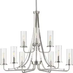 Walmart Progress Lighting P400210 Riley 9 Light 30 Wide Chandelier - Nickel offer