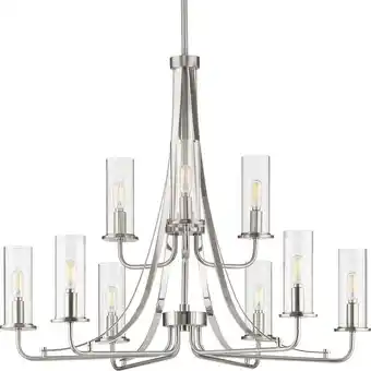 Walmart Progress Lighting P400210 Riley 9 Light 30 Wide Chandelier - Nickel offer