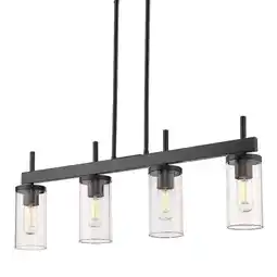 Walmart Winslett Linear Pendant in Matte Black with Ribbed Clear Glass offer