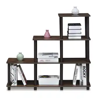 Walmart Furinno 16107WN/BR Turn-N-Tube Ladder Space Shelf, Walnut/Brown offer