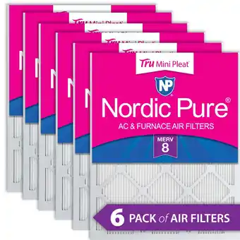 Walmart 20x20x1 (19_1/2x19_1/2) Nordic Pure Tru Mini Pleat MERV 8 Air Filters 6 Pack offer