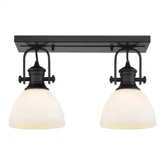 Walmart Hines 2 Light Semi-Flush in Matte Black with Opal Glass offer