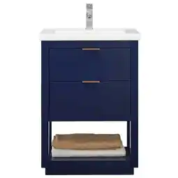 Walmart Design Element Klein 24 Single Sink Bathroom Vanity In Blue offer