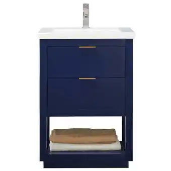 Walmart Design Element Klein 24 Single Sink Bathroom Vanity In Blue offer