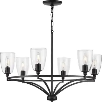 Walmart Parkhurst Collection Six-Light New Traditional Matte Black Clear Glass Chandelier Light offer