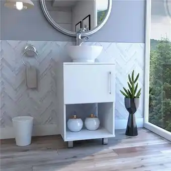 Walmart Depot E-Shop Pittsburgh Single Bathroom Vanity, White offer