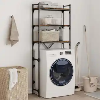 Walmart vidaXL Washing Machine Shelf Laundry Room Storage Utility Rack Engineered Wood offer