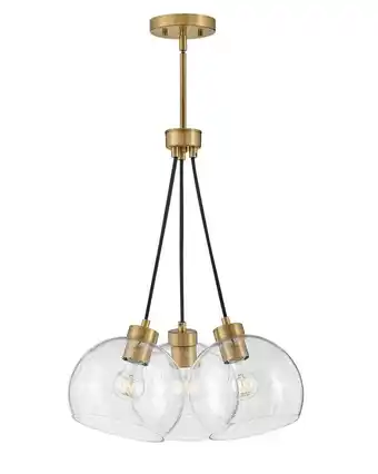 Walmart Lark 83013 Rumi 3 Light 18 Wide Multi Light Pendant - Brass offer