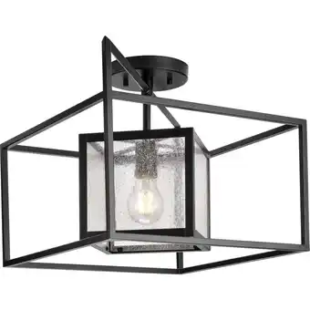 Walmart Progress Lighting P350256 Navarre 14 Wide Semi-Flush Ceiling Fixture - Black offer