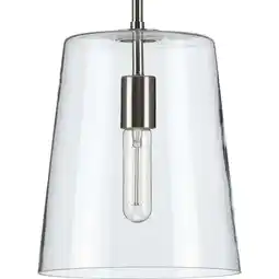 Walmart Clarion Collection One-Light Brushed Nickel Clear Glass Coastal Pendant Light offer