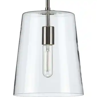 Walmart Clarion Collection One-Light Brushed Nickel Clear Glass Coastal Pendant Light offer