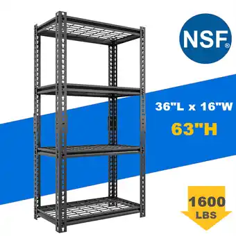 Walmart Ficisog Black 4 Shelves Adjustable Storage Steel Wire Shelves offer