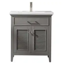 Walmart Design Element Cameron 30 Wood Single Sink Vanity In Gray Finish offer