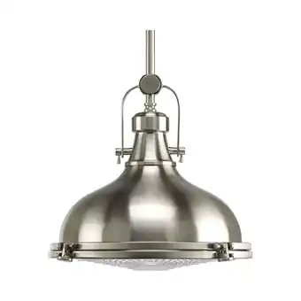 Walmart Fresnel Lens LED Collection Brushed Nickel Clear Fresnel Glass Coastal Pendant Light offer