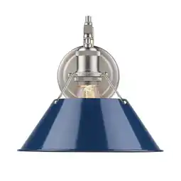 Walmart Orwell PW 1 Light Wall Sconce in Pewter with Navy Blue Shade offer