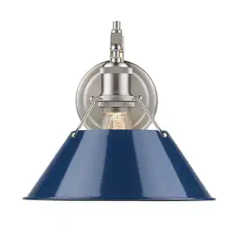 Walmart Orwell PW 1 Light Wall Sconce in Pewter with Navy Blue Shade offer