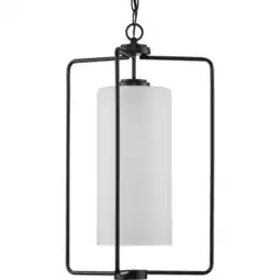 Walmart Merry Collection One-Light Brushed Nickel and Etched Glass Transitional Style Foyer Pendant Light offer