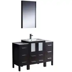 Walmart Fresca Torino 48 Espresso Bathroom Vanity with Side Cabinet and Integrated Sink offer