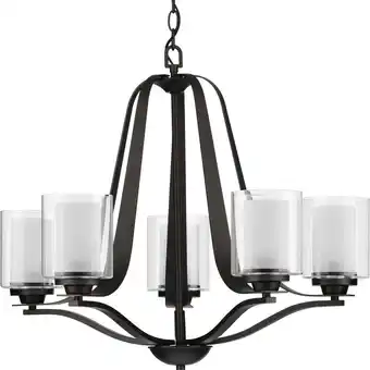 Walmart Kene Collection Five-Light Graphite Clear Glass Craftsman Chandelier Light offer