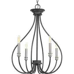 Walmart Progress Lighting Whisp Collection 4-Light Graphite Farmhouse Chandelier Light offer