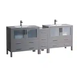 Walmart Fresca Torino 84 Modern Double Sinks Engineered Wood Bathroom Cabinet in Gray offer