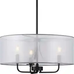 Walmart Progress Lighting P500243 Riley 3 Light 21 Wide Drum Chandelier - Black offer