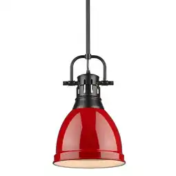 Walmart Duncan Small Pendant with Rod in Black with a Red Shade offer