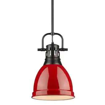 Walmart Duncan Small Pendant with Rod in Black with a Red Shade offer