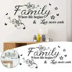 Walmart DBYLXMN Hot!Art Family Beautiful Flower Wall Stickers Home Words Wall Sticker Wall Appliques offer