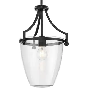 Walmart Parkhurst Collection One-Light New Traditional Matte Black Clear Glass Mini-Pendant Light offer