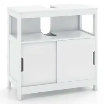 Walmart Topbuy Vessel Sink Storage Cabinet Under Sink Vanity Cabinet with 2 Sliding Doors & U-shaped Cut-out offer