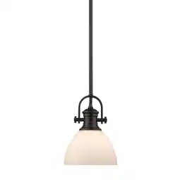 Walmart Hines Mini Pendant in Black with Opal Glass offer