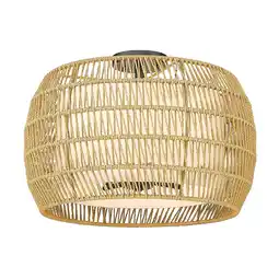 Walmart Golden Lighting Everly 4-Light Wicker / Rattan Semi-Flush Mount in Black/Natural offer