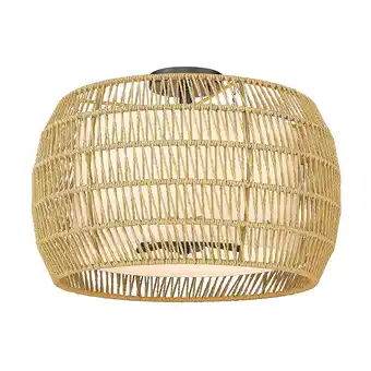 Walmart Golden Lighting Everly 4-Light Wicker / Rattan Semi-Flush Mount in Black/Natural offer