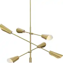 Walmart Progress Lighting P400380 Cornett 6 Light 45 Wide Sputnik Chandelier - Gold offer