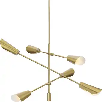 Walmart Progress Lighting P400380 Cornett 6 Light 45 Wide Sputnik Chandelier - Gold offer