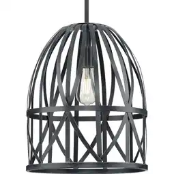 Walmart Chastain Collection One-Light Cerused Black Oak Basket Farmhouse Pendant Light offer